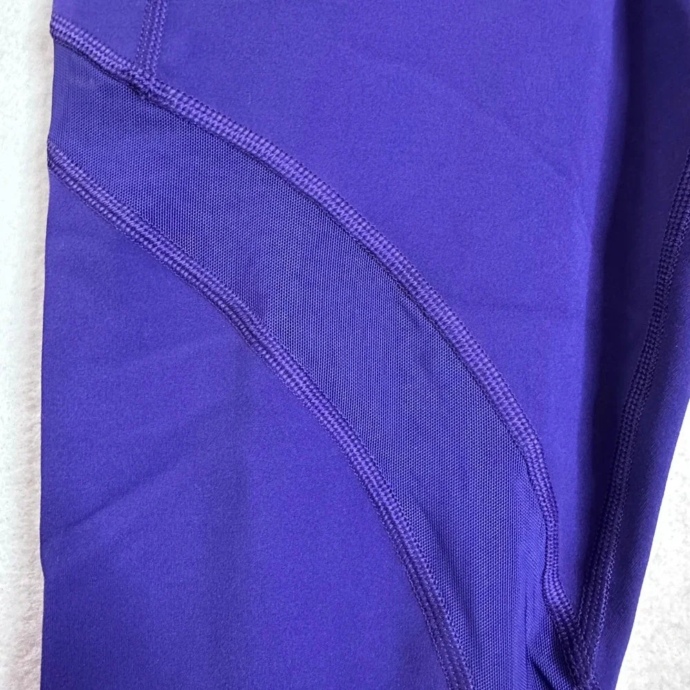 Athleta Salutation Mesh 7/8 Tight Purple High‎ Rise Leggings Womens Size Medium